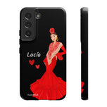 Personalised phone case flamenco dancer Lucía for Samsung Galaxy S22, gloss finish – illustrArte