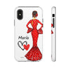 Funda de teléfono personalizada María vestido rojo – iPhone, Samsung, Pixel
