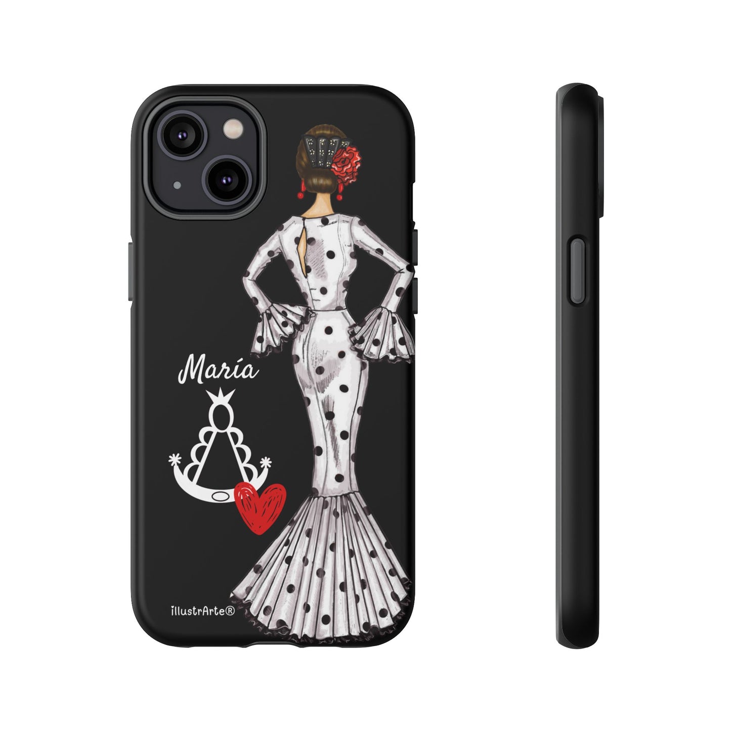 Funda de teléfono personalizable María blanco Virgen del Rocío – para iPhone, Samsung, Pixel
