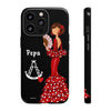 Funda de teléfono personalizable Pepa fondo negro Virgencita – para iPhone, Samsung, Pixel