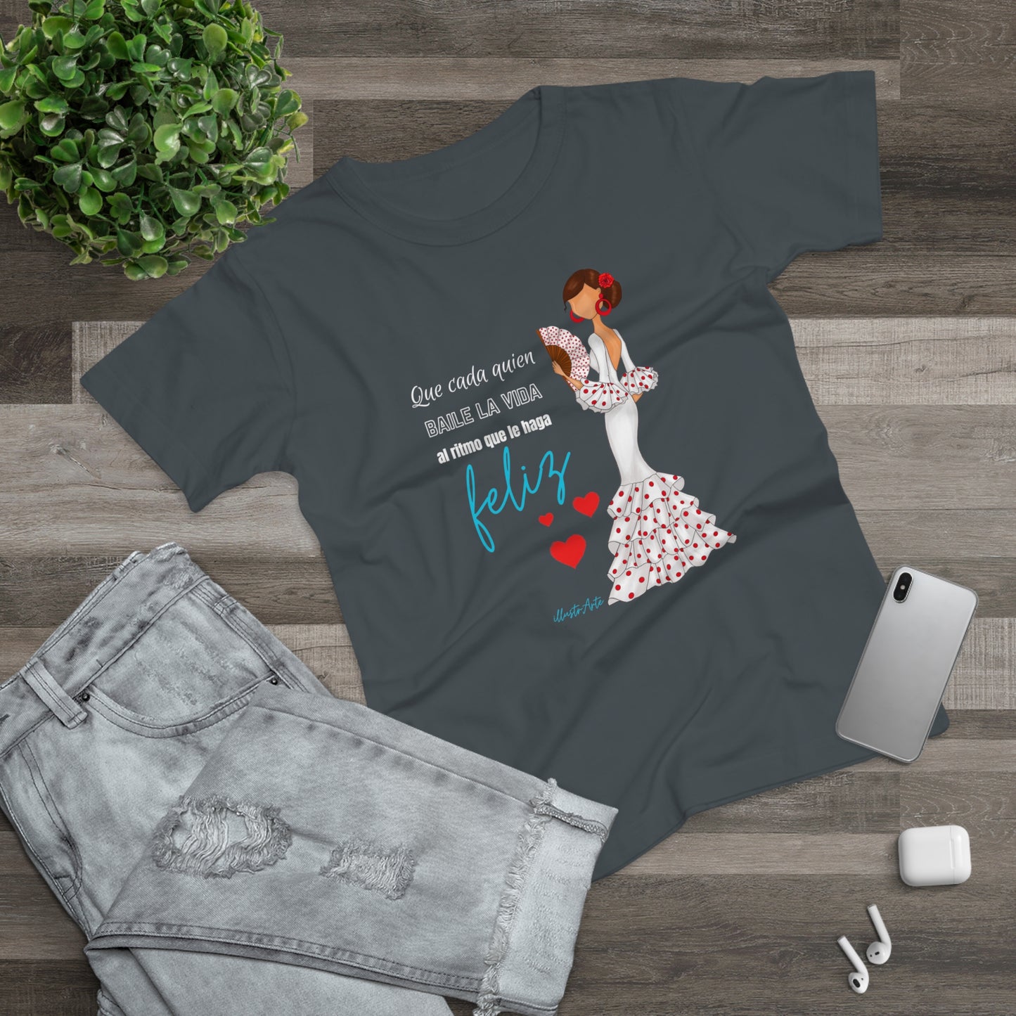 a t - shirt with a picture of a woman in a dress