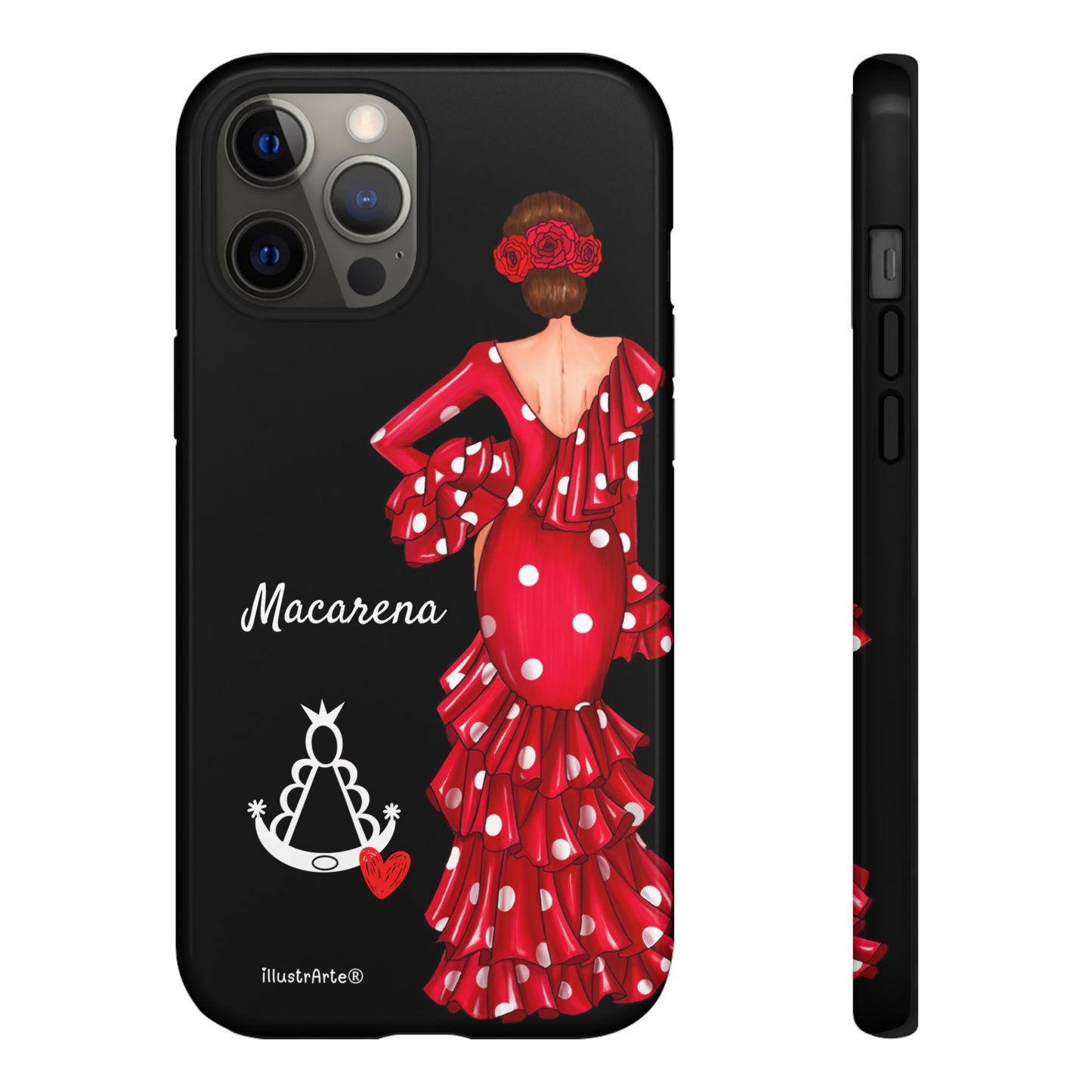 Funda de teléfono personalizada Macarena negro – para iPhone, Samsung, Pixel