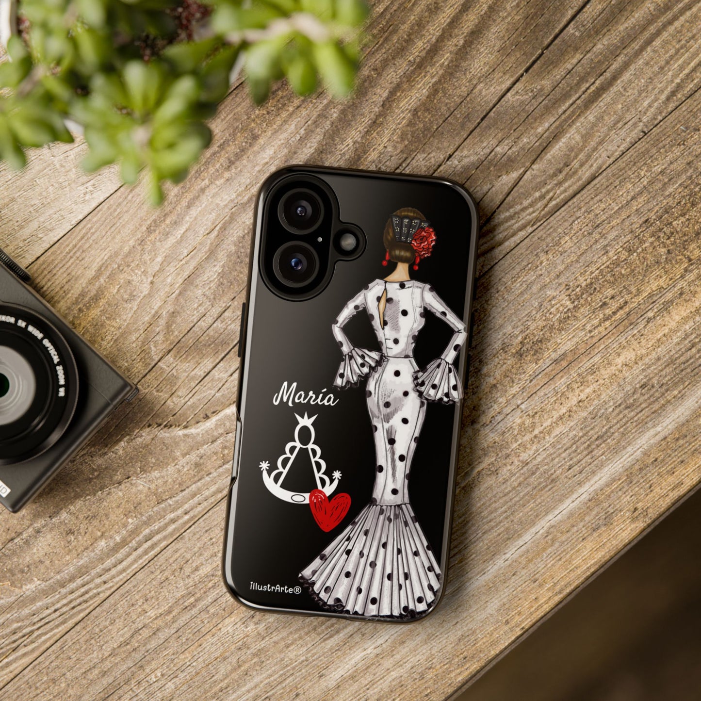 Funda de teléfono personalizable María blanco Virgen del Rocío – para iPhone, Samsung, Pixel