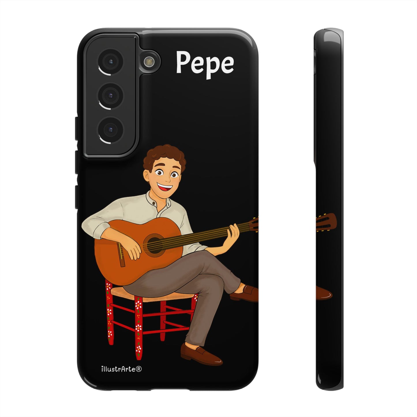 Funda de teléfono personalizada Pepe guitarrista – para iPhone, Samsung, Pixel