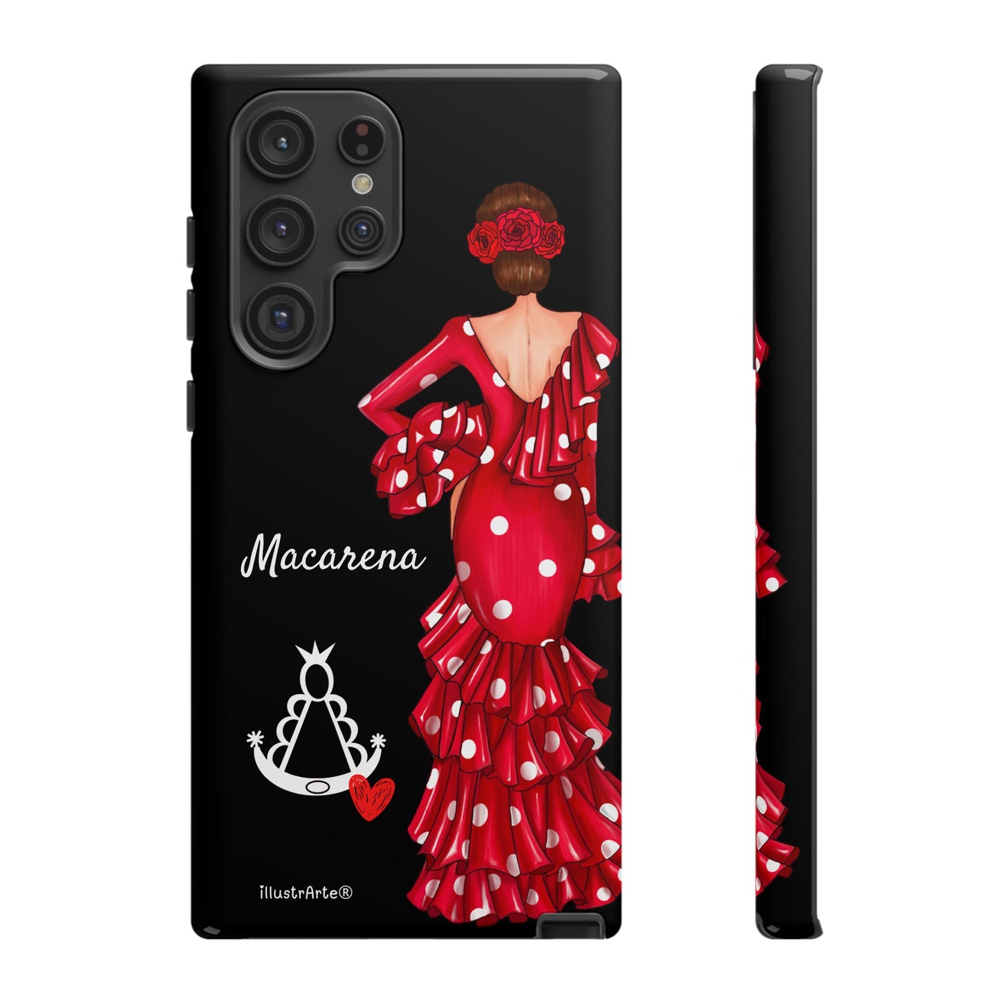 Funda de teléfono personalizada Macarena negro – para iPhone, Samsung, Pixel