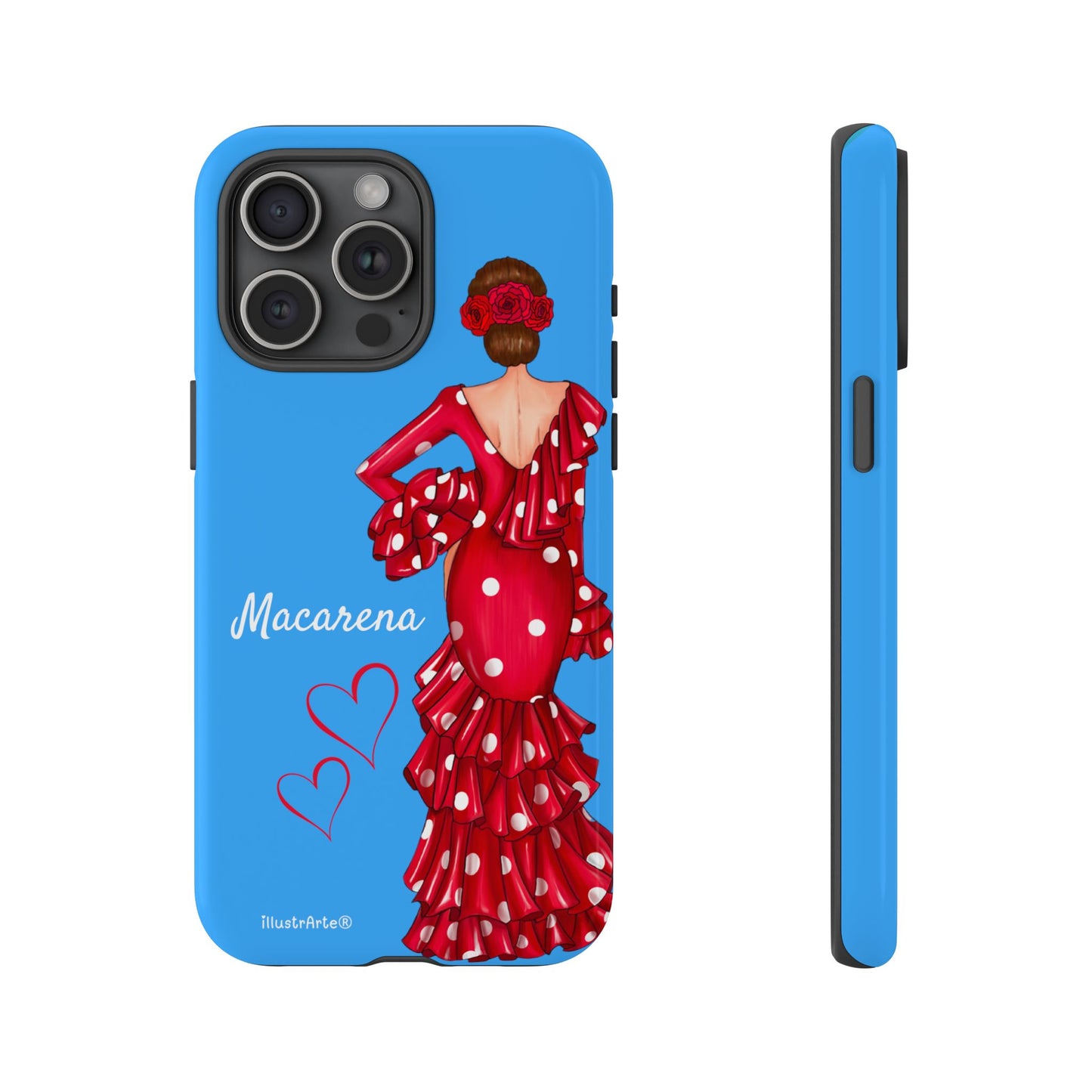 Funda de teléfono personalizada Macarena azul – para iPhone, Samsung, Pixel