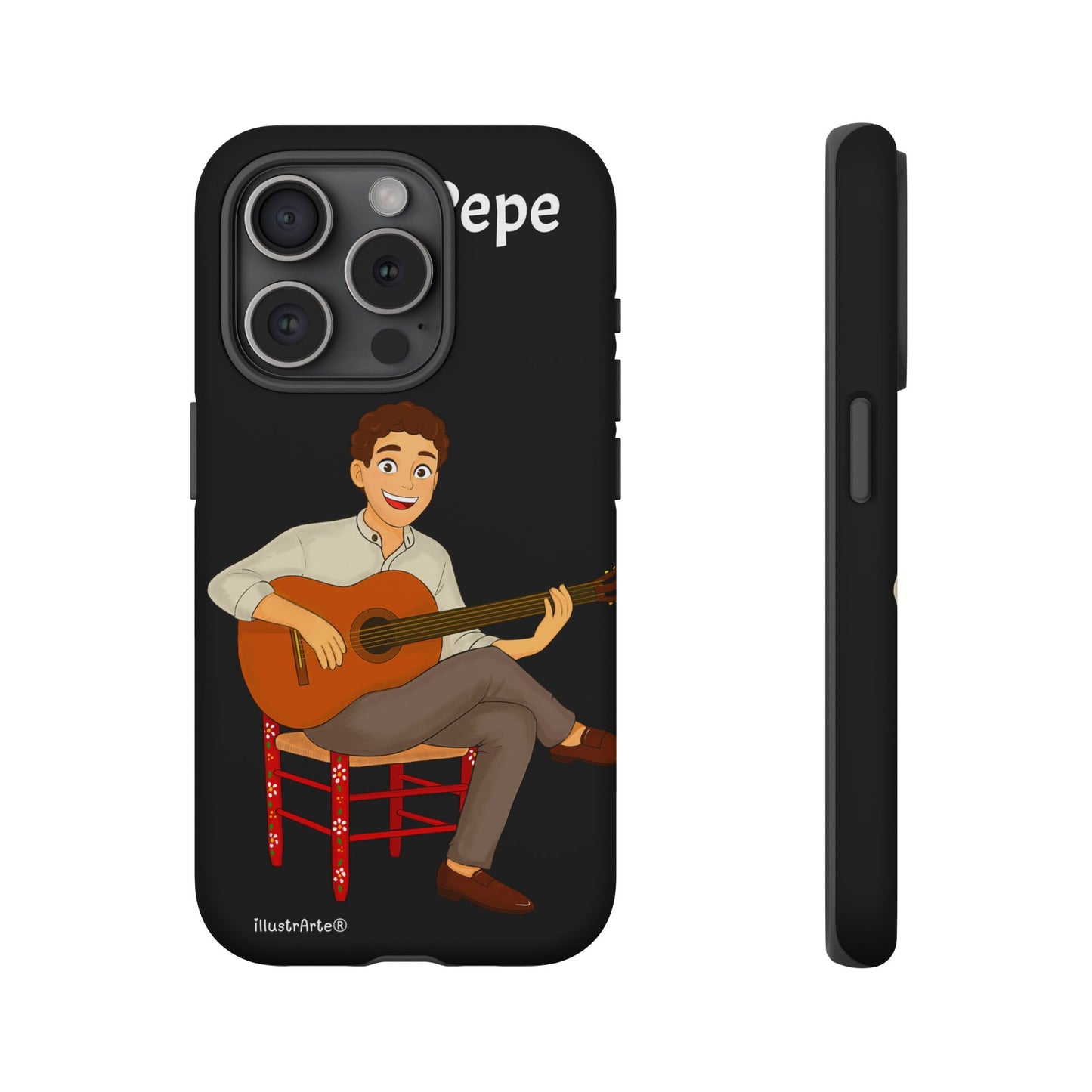 Funda de teléfono personalizada Pepe guitarrista – para iPhone, Samsung, Pixel