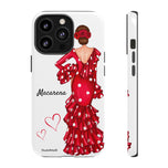 Personalised phone case flamenco dancer Macarena, white background for iPhone 13 Pro, gloss finish – illustrArte
