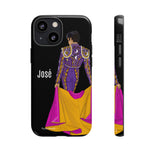 Personalised phone case bullfighter José for iPhone 13 Mini, gloss finish – illustrArte