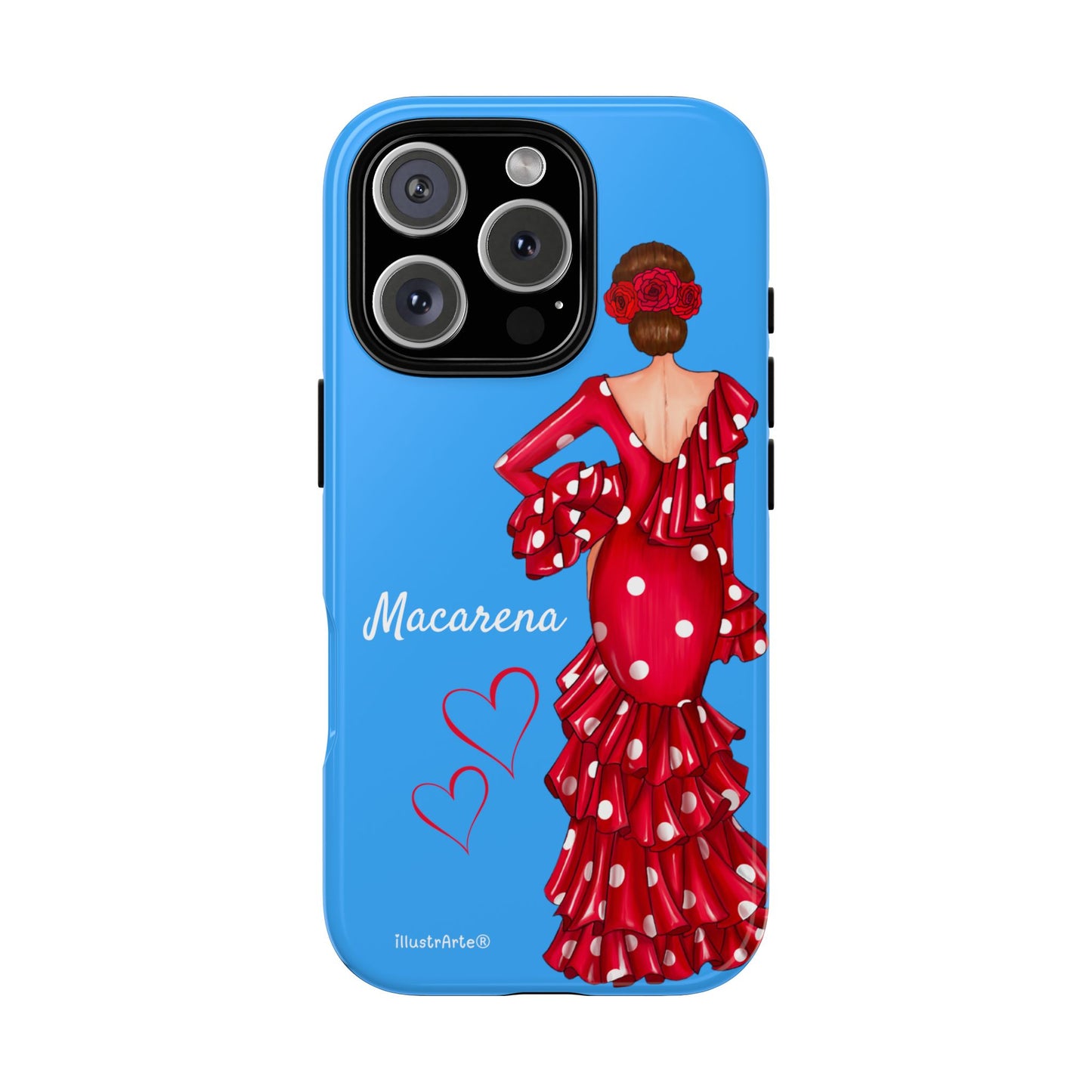 Funda de teléfono personalizada Macarena azul – para iPhone, Samsung, Pixel