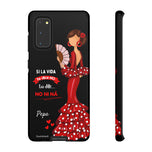 Personalised phone case flamenco dancer Pepa, with quote for Samsung Galaxy S20, gloss finish – illustrArte