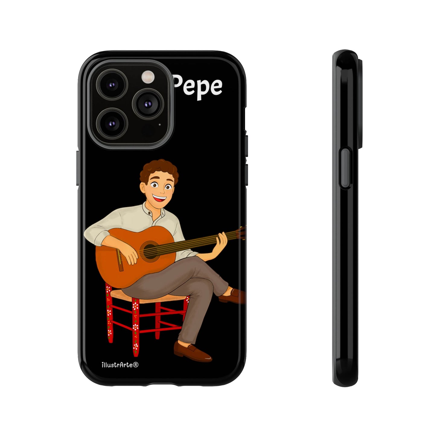 Funda de teléfono personalizada Pepe guitarrista – para iPhone, Samsung, Pixel