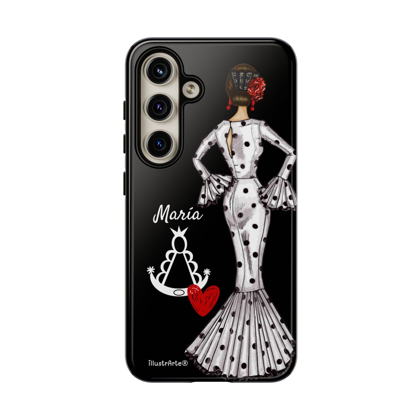 Funda de teléfono personalizable María blanco Virgen del Rocío – para iPhone, Samsung, Pixel