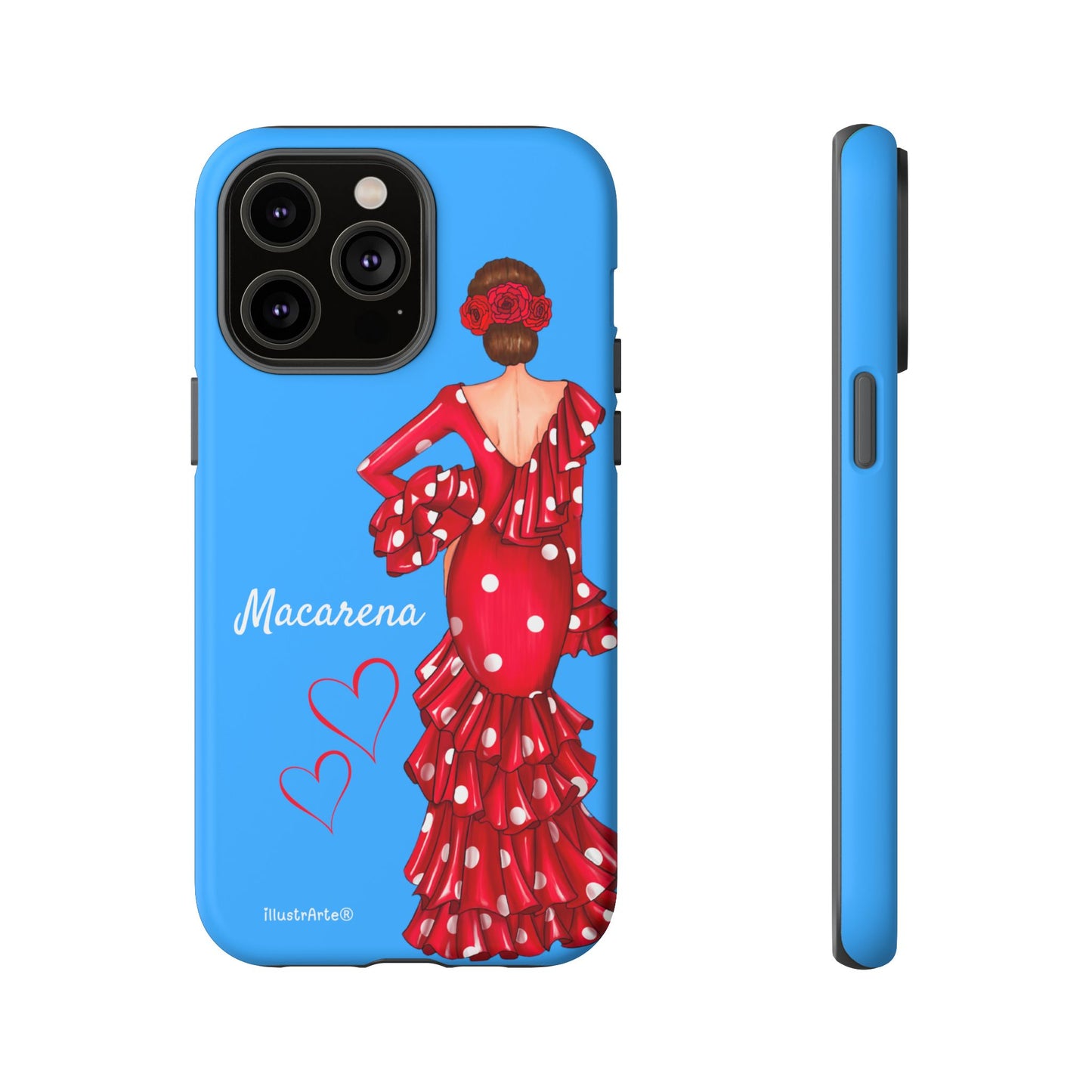 Funda de teléfono personalizada Macarena azul – para iPhone, Samsung, Pixel