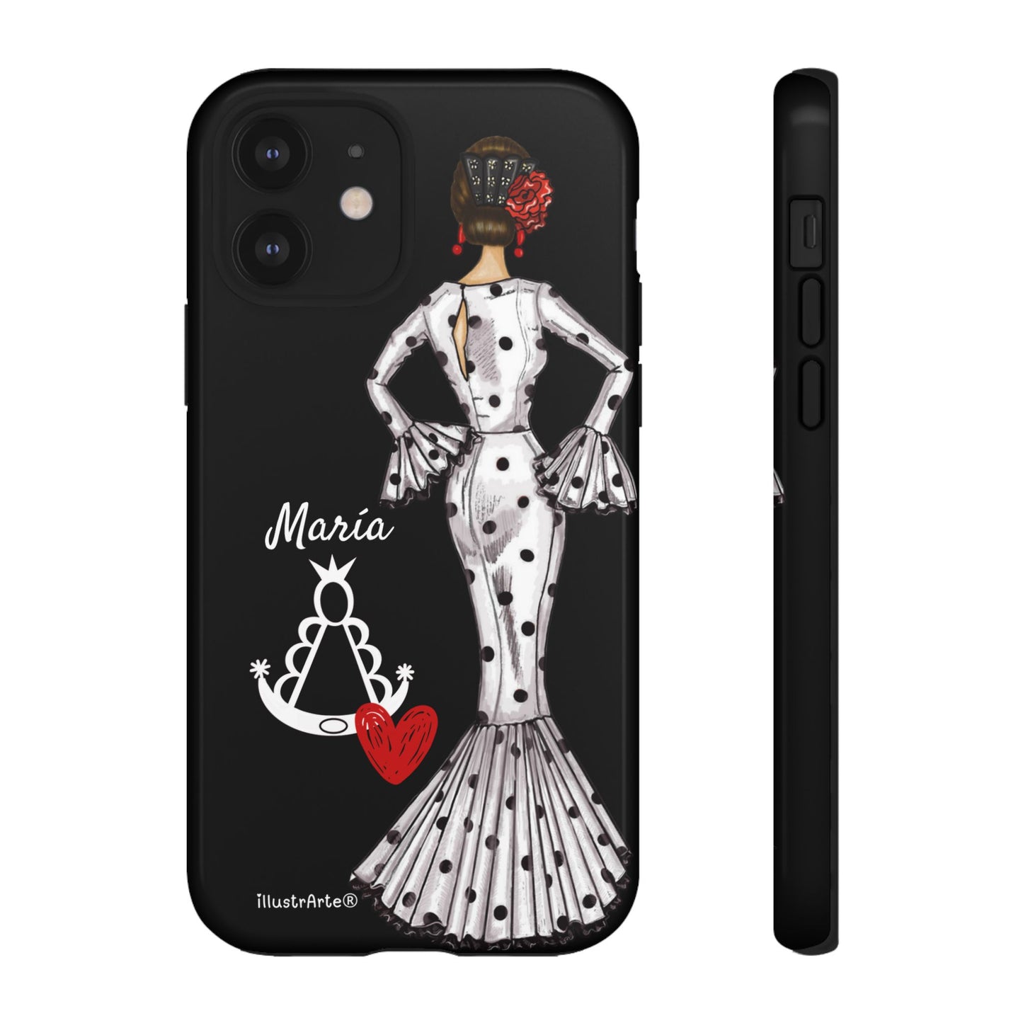 Funda de teléfono personalizable María blanco Virgen del Rocío – para iPhone, Samsung, Pixel