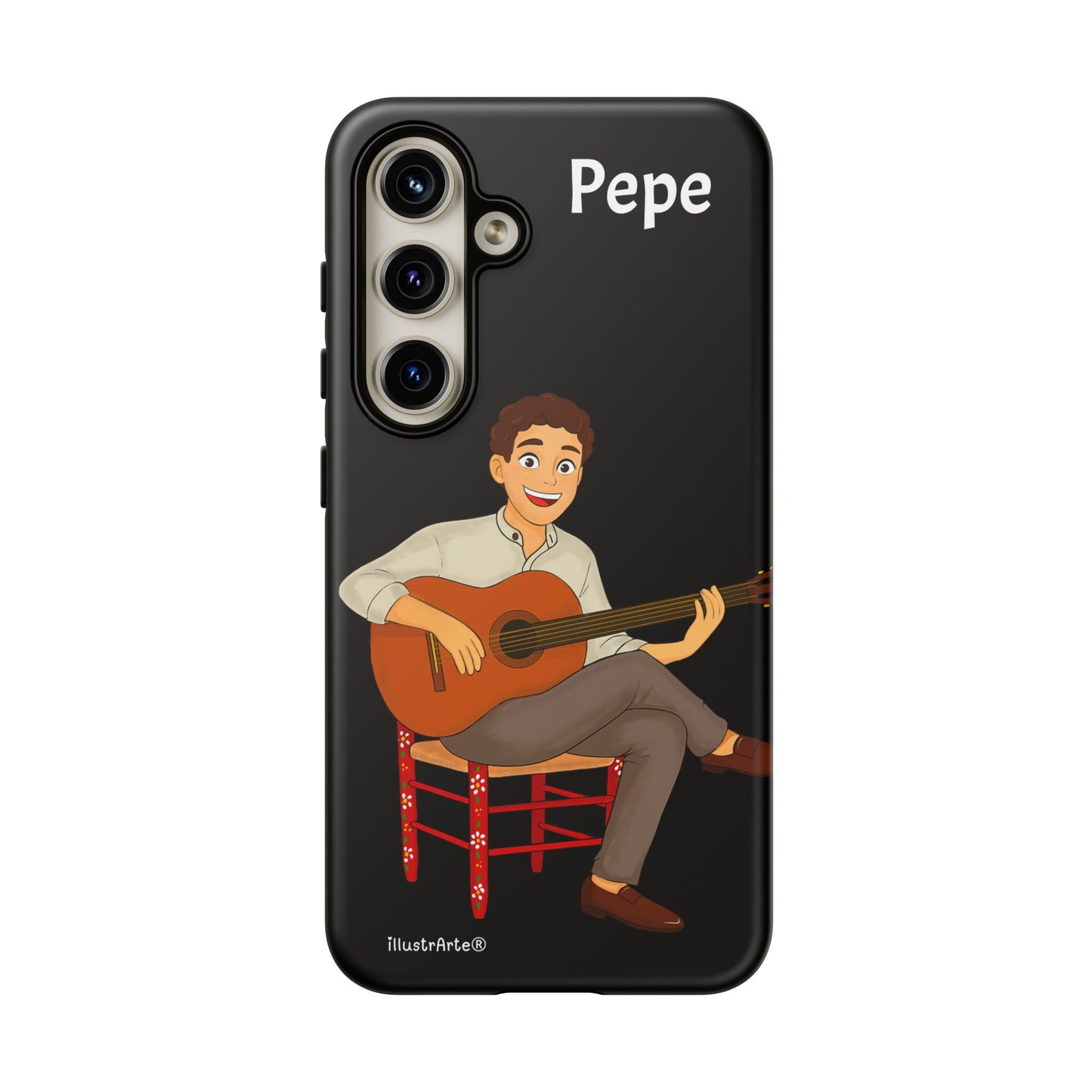 Funda de teléfono personalizada Pepe guitarrista – para iPhone, Samsung, Pixel