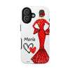 Funda de teléfono personalizada María vestido rojo – iPhone, Samsung, Pixel