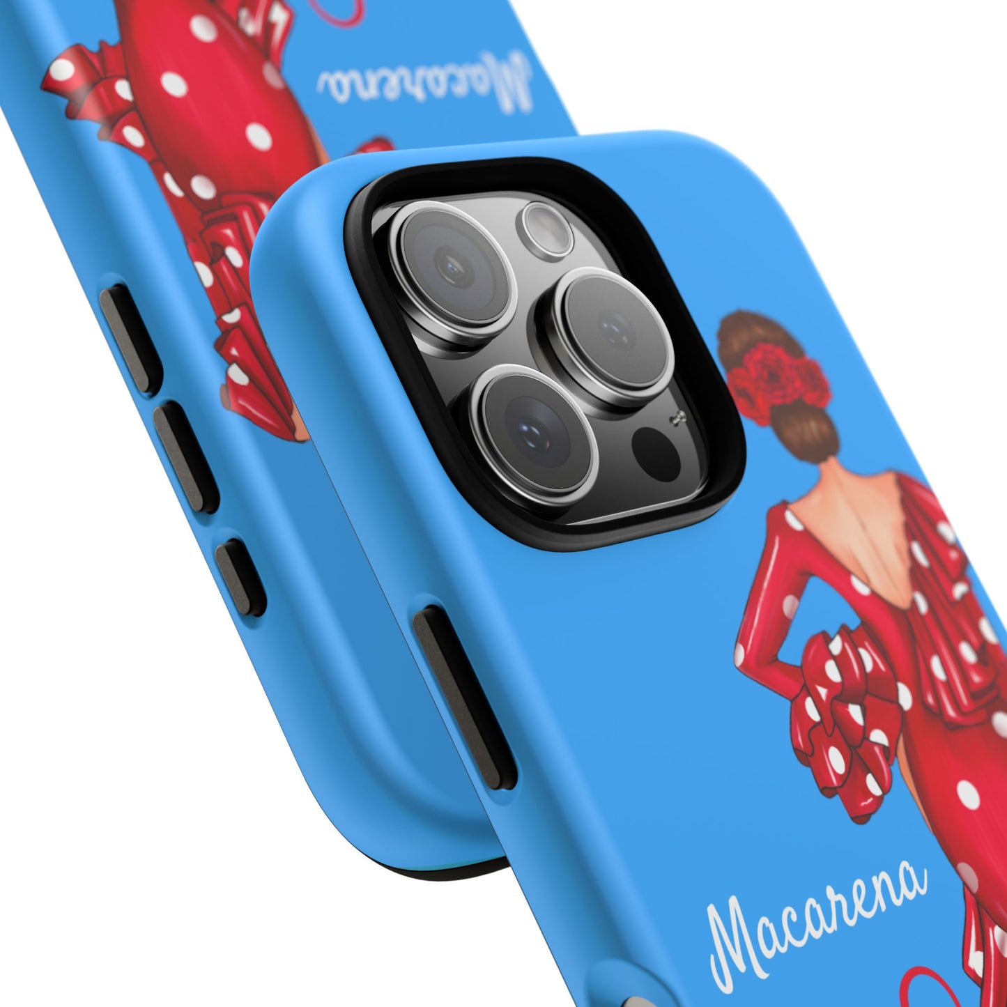 Funda de teléfono personalizada Macarena azul – para iPhone, Samsung, Pixel