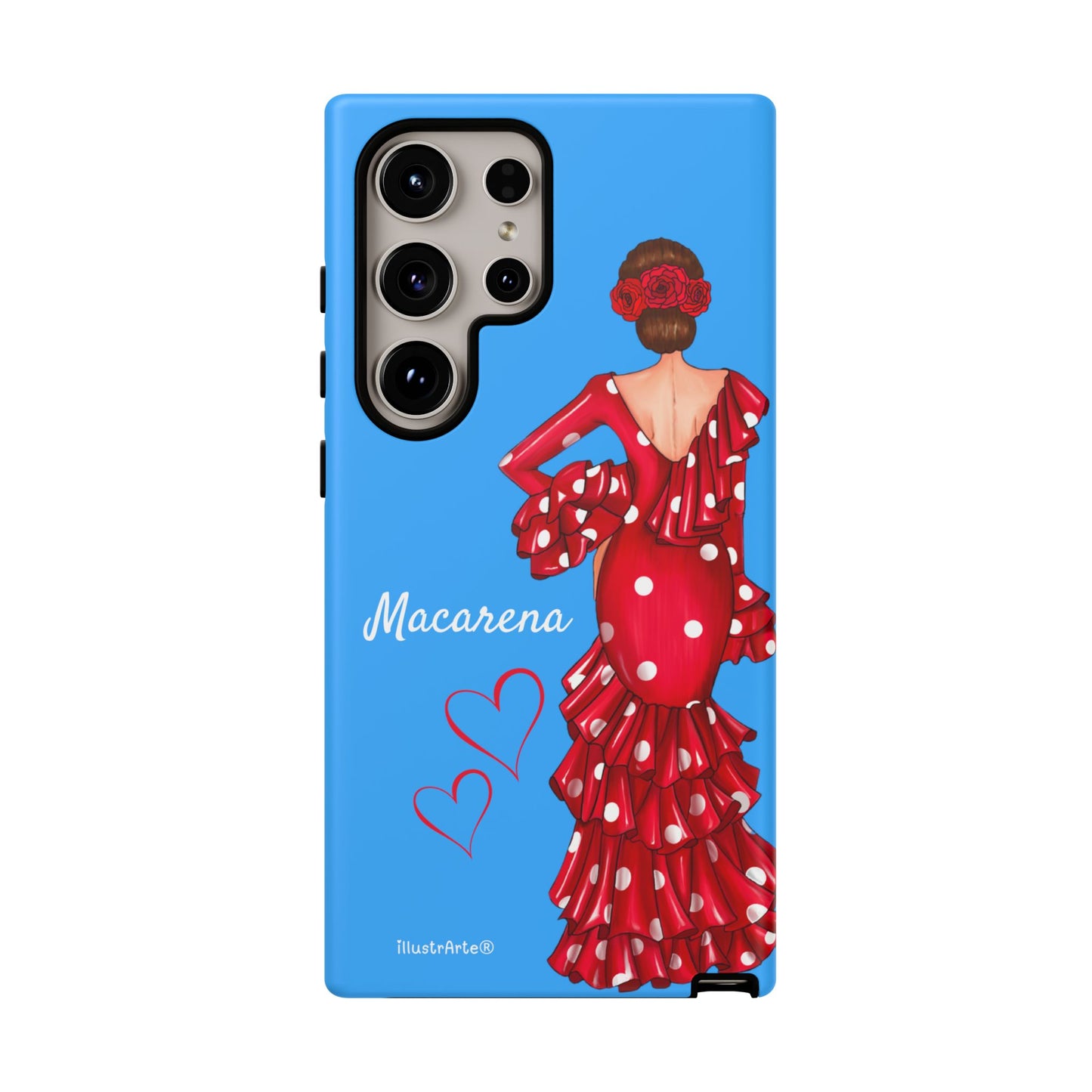 Funda de teléfono personalizada Macarena azul – para iPhone, Samsung, Pixel