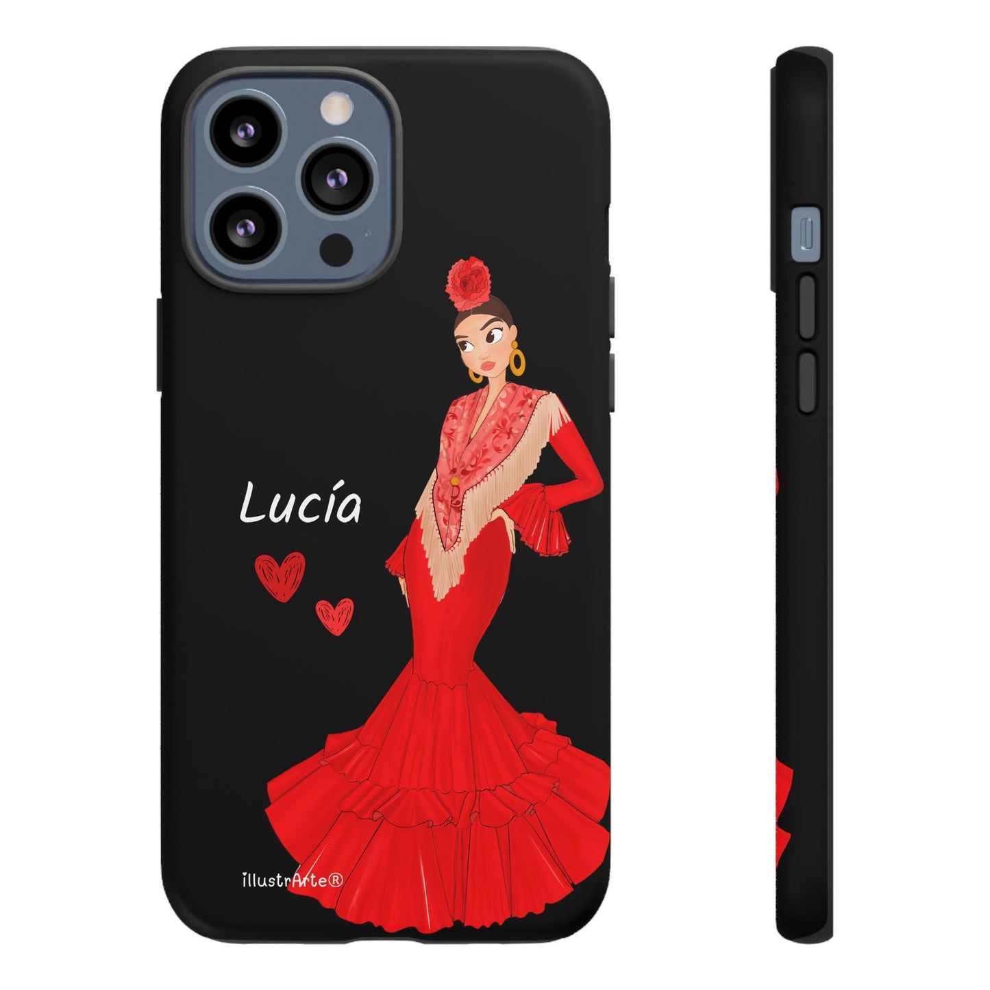 Funda de teléfono personalizable con nombre/bandera/Virgen - Modelo Lucía  Para iPhone, Samsung Y Google Pixel