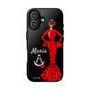 Funda de teléfono personalizable María rojo fondo negro Virgencita – para iPhone, Samsung, Pixel