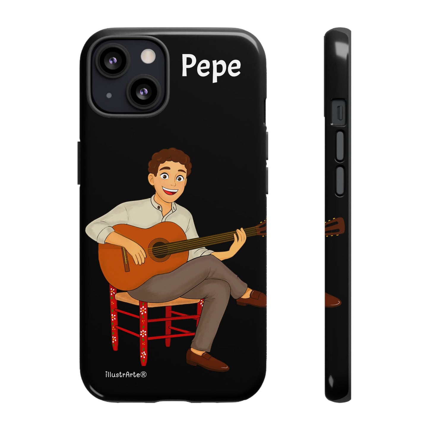 Funda de teléfono personalizada Pepe guitarrista – para iPhone, Samsung, Pixel