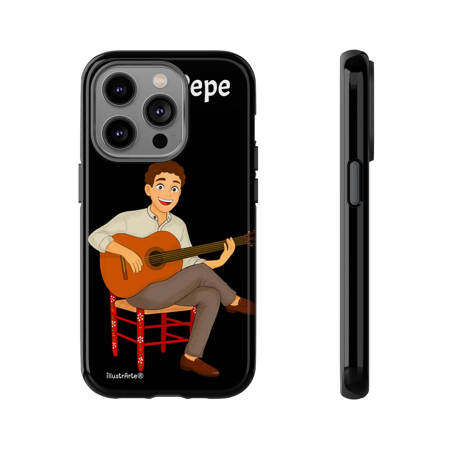Funda de teléfono personalizada Pepe guitarrista – para iPhone, Samsung, Pixel