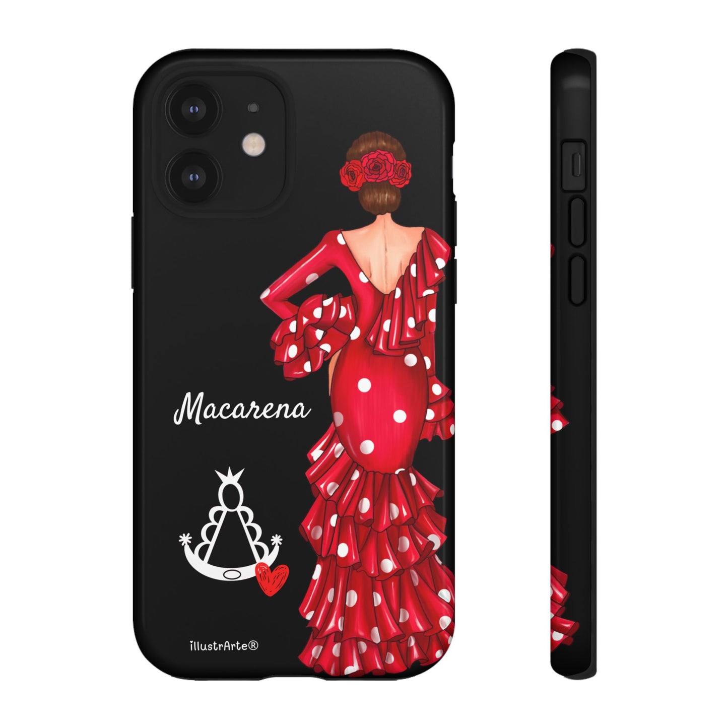 Funda de teléfono personalizada Macarena negro – para iPhone, Samsung, Pixel