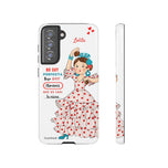 Personalised phone case flamenco dancer Lolita, with quote for Samsung Galaxy S21 FE, gloss finish – illustrArte