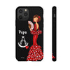 Funda de teléfono personalizable Pepa fondo negro Virgencita – para iPhone, Samsung, Pixel