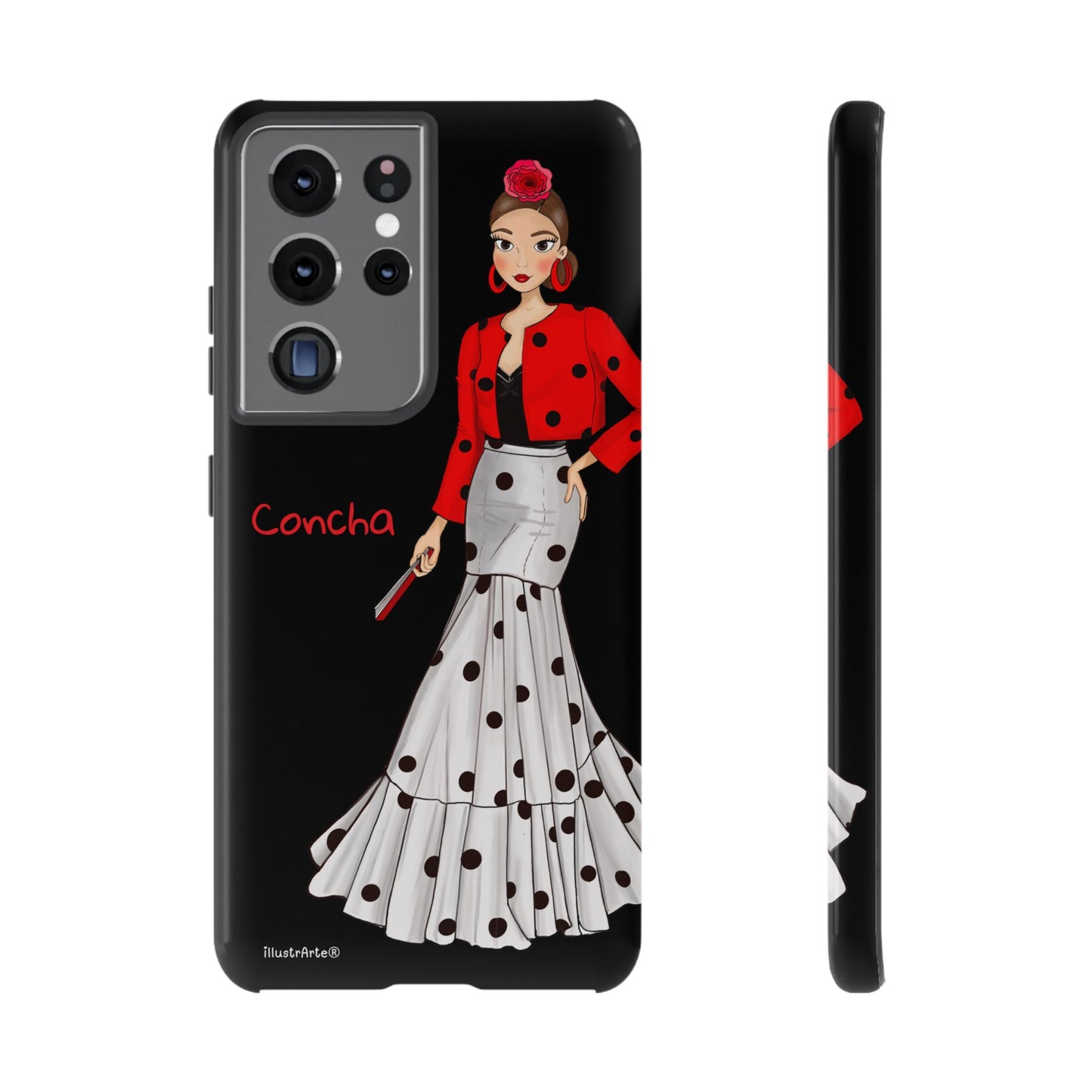 Vista detallada de la funda modelo Conchita, ideal para personalización.