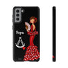 Funda de teléfono personalizable Pepa fondo negro Virgencita – para iPhone, Samsung, Pixel