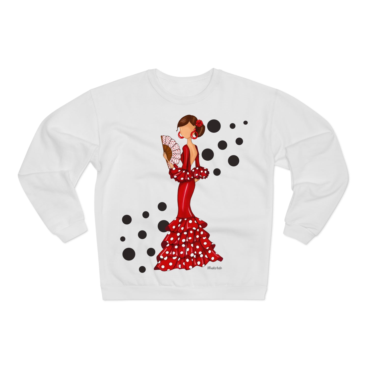 Sudadera Personalizable - Flamenca Pepa, blanco con corazones