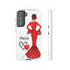 Funda de teléfono personalizada María vestido rojo – iPhone, Samsung, Pixel