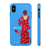 Funda de teléfono personalizable Macarena azul – para iPhone, Samsung, Pixel