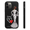 Funda de teléfono personalizada María vestido blanco – para iPhone, Samsung, Pixel