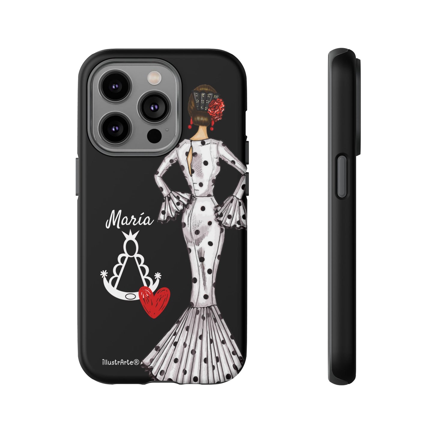 Funda de teléfono personalizable María blanco Virgen del Rocío – para iPhone, Samsung, Pixel