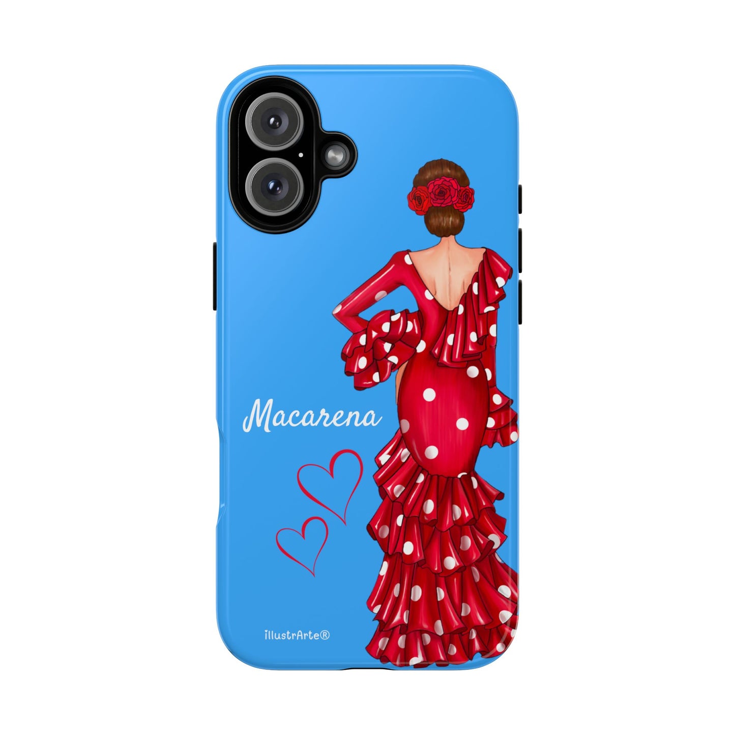 Funda de teléfono personalizada Macarena azul – para iPhone, Samsung, Pixel