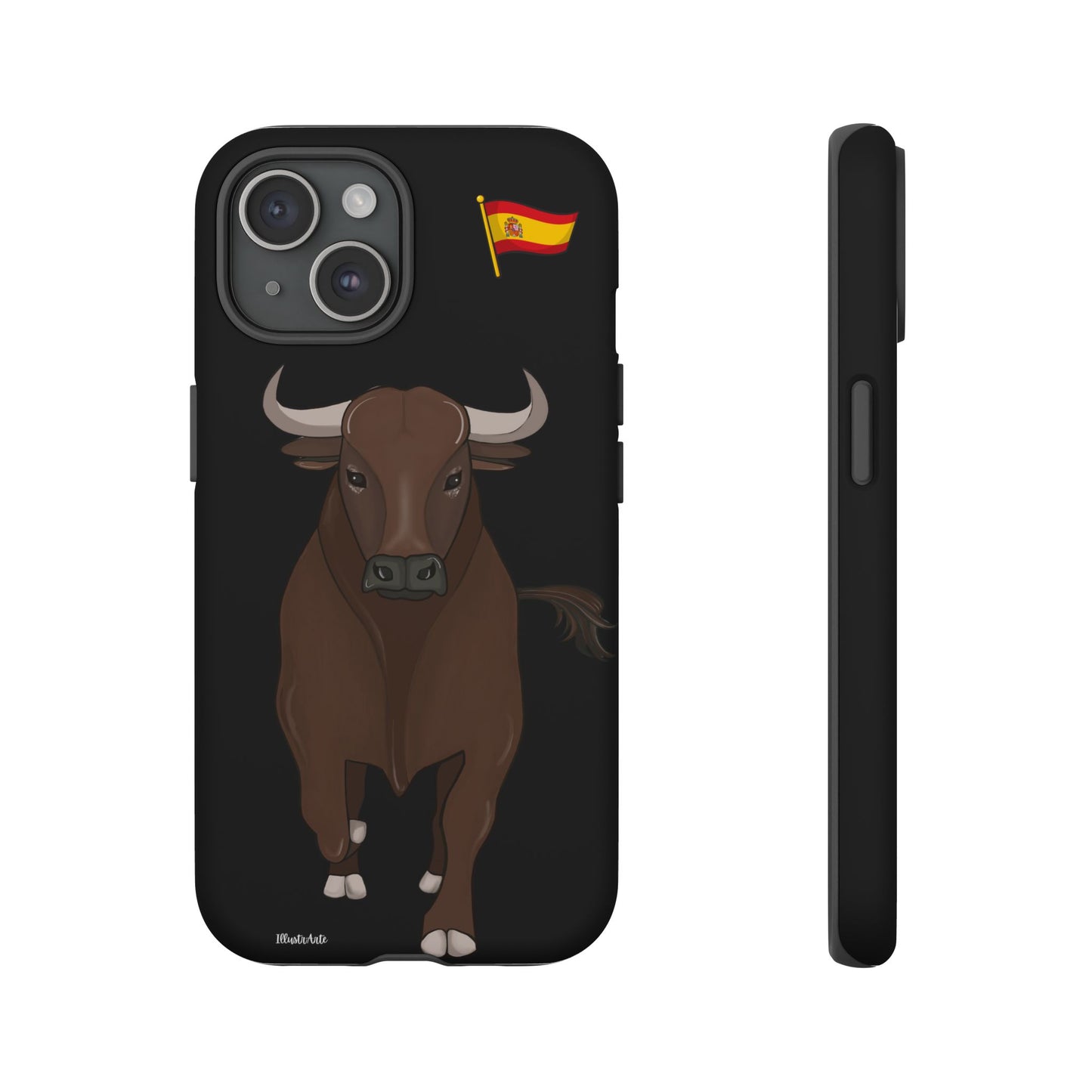 Funda de teléfono en uso en una reunión, destacando su personalización.