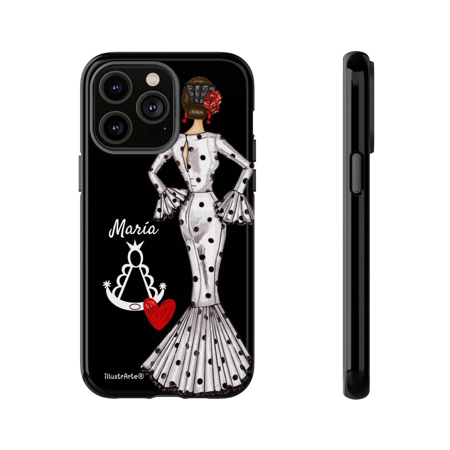 Funda de teléfono personalizable María blanco Virgen del Rocío – para iPhone, Samsung, Pixel