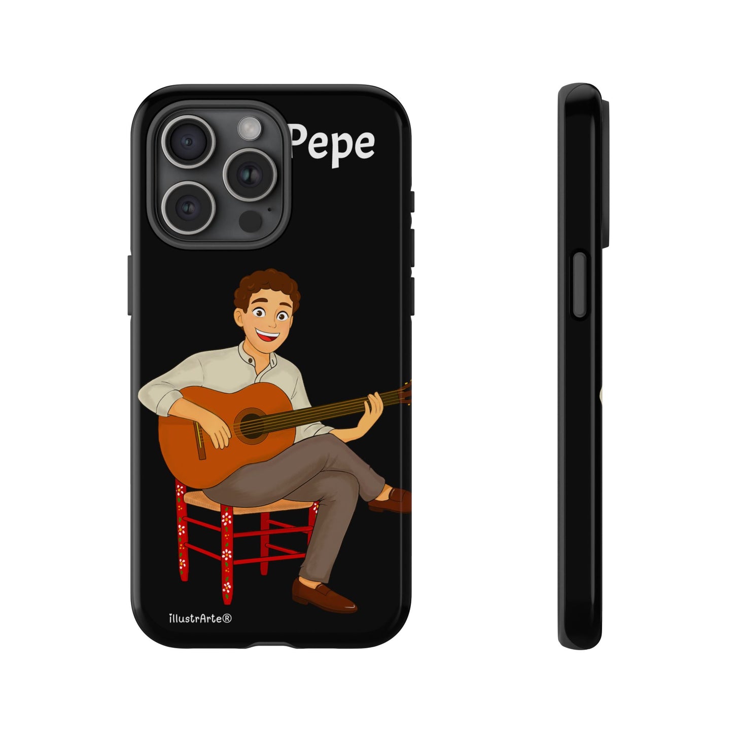 Funda de teléfono personalizada Pepe guitarrista – para iPhone, Samsung, Pixel