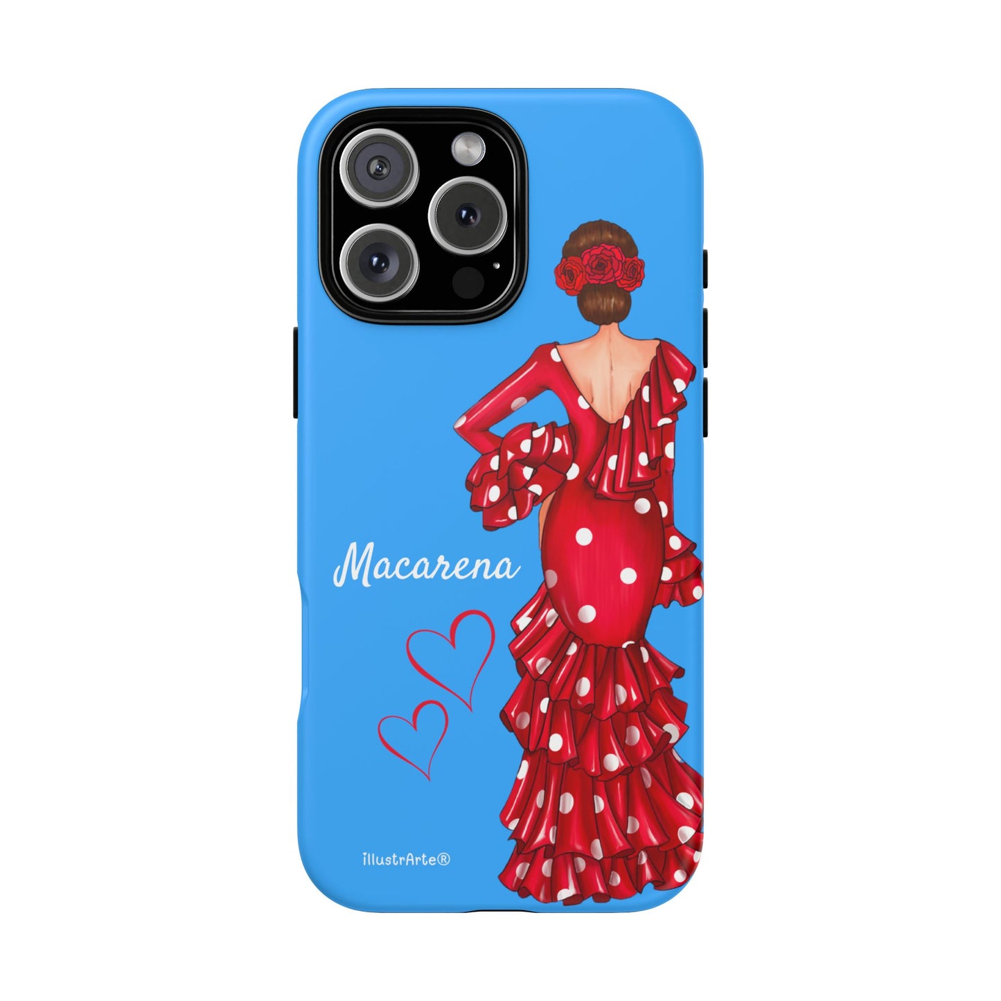 Funda de teléfono personalizada Macarena azul – para iPhone, Samsung, Pixel