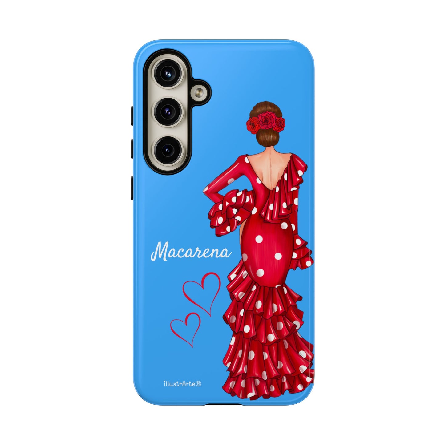 Funda de teléfono personalizada Macarena azul – para iPhone, Samsung, Pixel