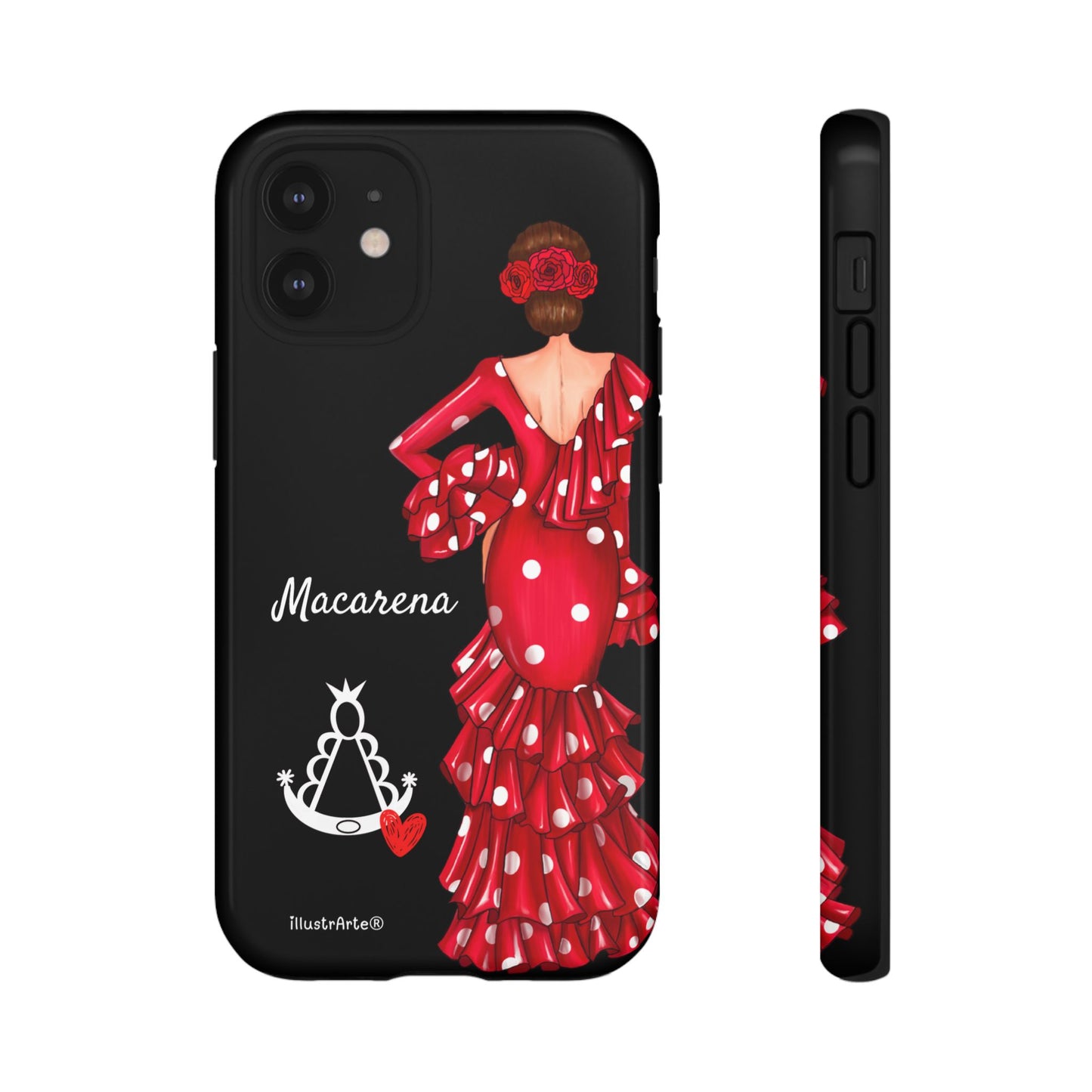 Funda de teléfono personalizada Macarena negro – para iPhone, Samsung, Pixel