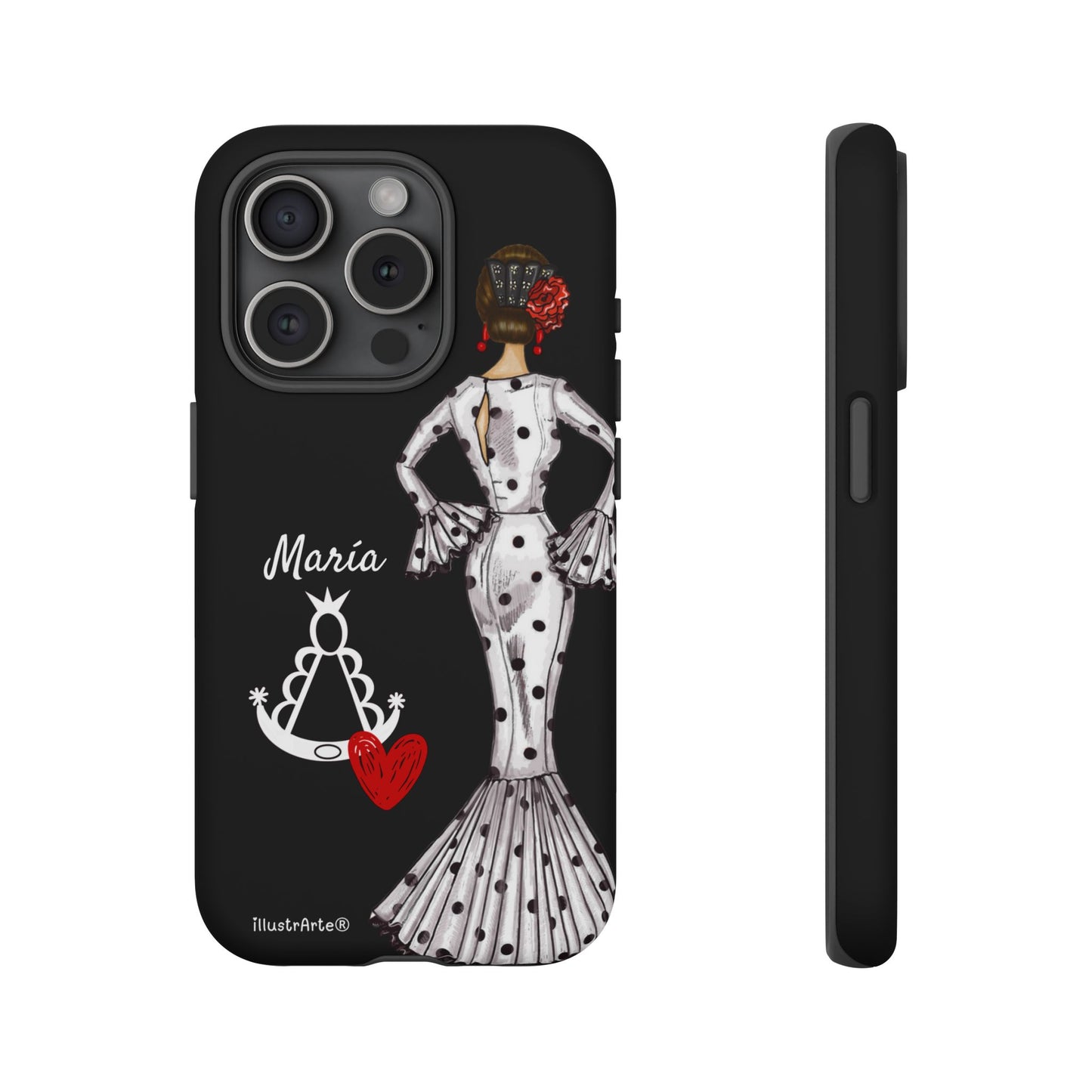 Funda de teléfono personalizable María blanco Virgen del Rocío – para iPhone, Samsung, Pixel