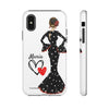 Funda de teléfono personalizada María vestido negro – para iPhone, Samsung, Pixel