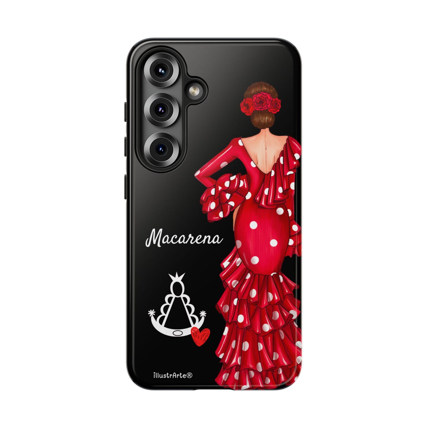 Funda de teléfono personalizada Macarena negro – para iPhone, Samsung, Pixel