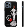 Funda de teléfono personalizada María vestido blanco – para iPhone, Samsung, Pixel