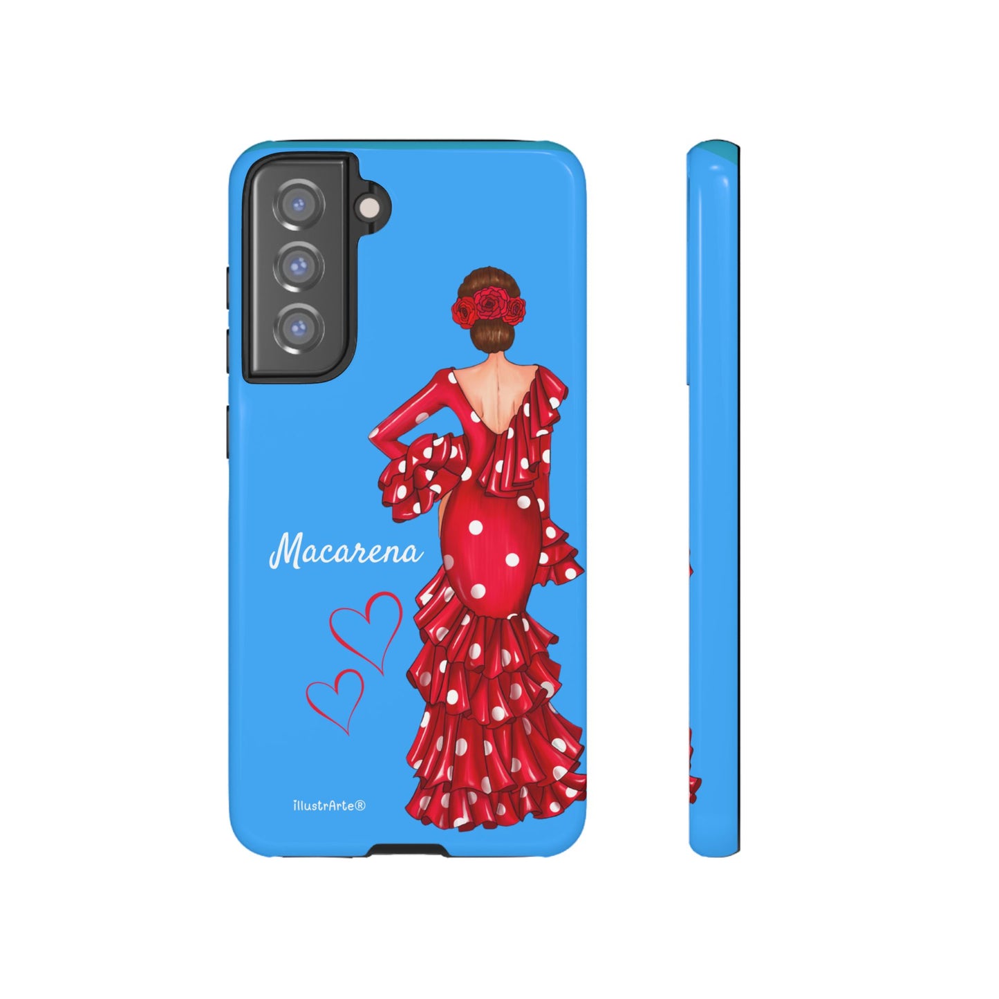 Funda de teléfono personalizada Macarena azul – para iPhone, Samsung, Pixel