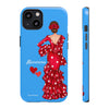 Funda de teléfono personalizable Macarena azul – para iPhone, Samsung, Pixel